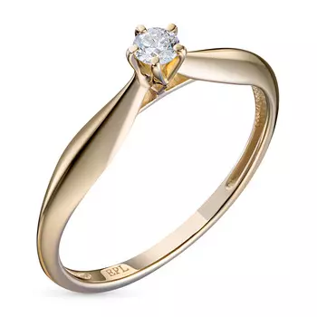 Кольцо из желтого золота с бриллиантом э0301кц08200118