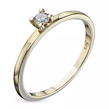 Кольцо из желтого золота с бриллиантом э0301кц04160200