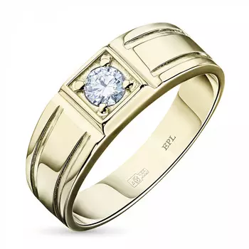 Кольцо из желтого золота с бриллиантом э0301кц11100100