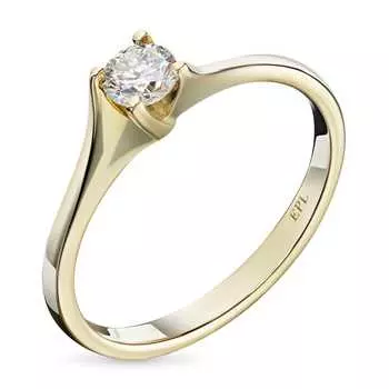 Кольцо из желтого золота с бриллиантом э0301кц06220201