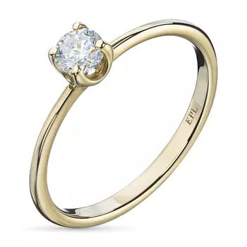 Помолвочное кольцо из желтого золота с бриллиантом э0301кц04220754