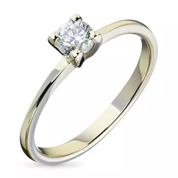 Кольцо из желтого золота с бриллиантом э0301кц06121400