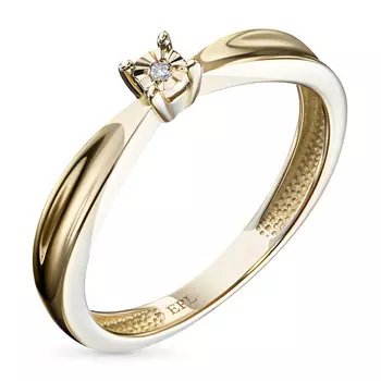 Кольцо из желтого золота с бриллиантом э0301кц08200117