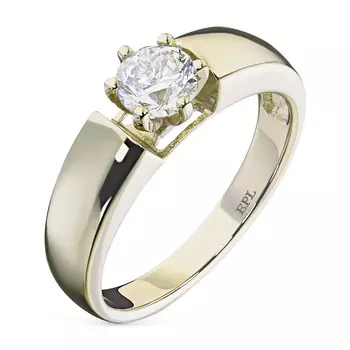 Кольцо из желтого золота с бриллиантом э0301кц04082400