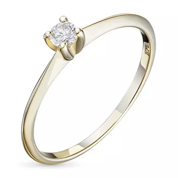 Кольцо из желтого золота с бриллиантом э0301кц10200131