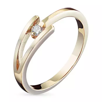 Кольцо из желтого золота с бриллиантом э0301кц01158900
