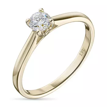 Кольцо из желтого золота с бриллиантом э0301кц05210201