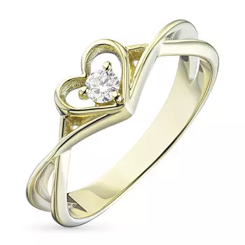 Кольцо из желтого золота с бриллиантом э0301кц04200817