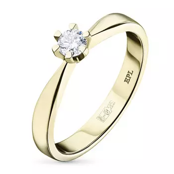 Кольцо из желтого золота с бриллиантом э0301кц12150900