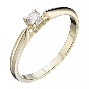 Кольцо из желтого золота с бриллиантом э0301кц04203084