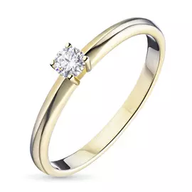 Кольцо из желтого золота с бриллиантом э0301кц12154200