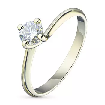 Кольцо из желтого золота с бриллиантом азм03к101622