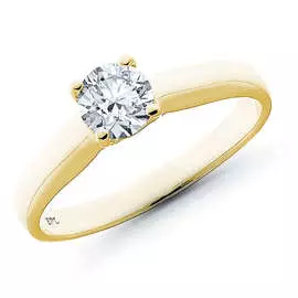 Кольцо из желтого золота с бриллиантом э03к071204