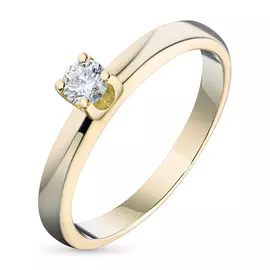 Кольцо из желтого золота с бриллиантом э03к061597