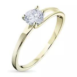 Кольцо из желтого золота с бриллиантом э03к070801