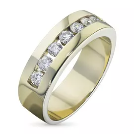 Кольцо из желтого золота с бриллиантом э03к071535