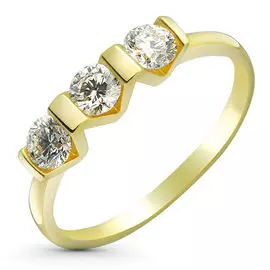 Кольцо из желтого золота с бриллиантом э03к071318