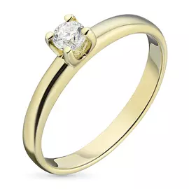 Кольцо из желтого золота с бриллиантом э03к111024