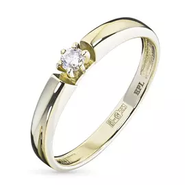 Кольцо из желтого золота с бриллиантом э0301кц02159400