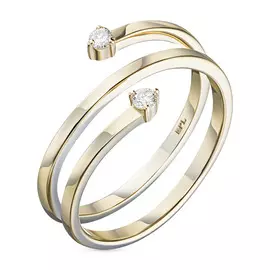 Кольцо из желтого золота с бриллиантами э0301кц03210518