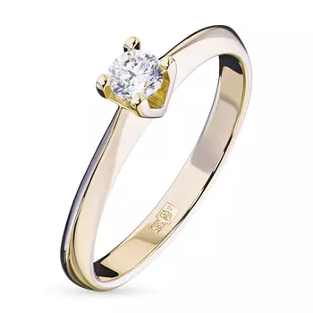 Кольцо из желтого золота с бриллиантом э0301кц04091200