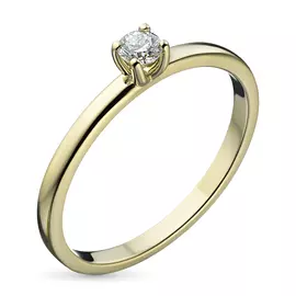 Кольцо из желтого золота с бриллиантом э0301кц04160500