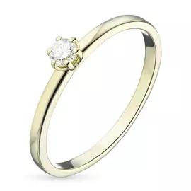 Кольцо из желтого золота с бриллиантом э0301кц04160600