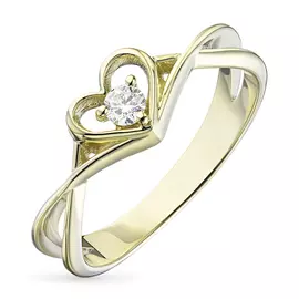 Кольцо из желтого золота с бриллиантом э0301кц04200817