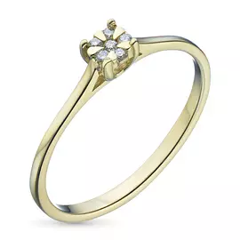 Кольцо из желтого золота с бриллиантом э0301кц04201966