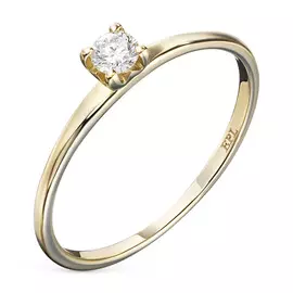 Кольцо из желтого золота с бриллиантом э0301кц05200688