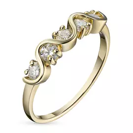 Кольцо из желтого золота с бриллиантом э0301кц07130800