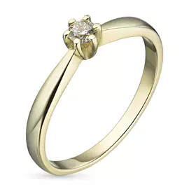 Кольцо из желтого золота с бриллиантом э0301кц09152700