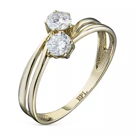 Кольцо из желтого золота с бриллиантом э0301кц10092100