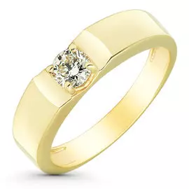 Кольцо из желтого золота с бриллиантом э0301кц10132100