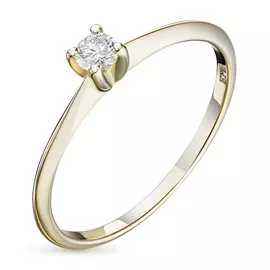 Кольцо из желтого золота с бриллиантом э0301кц10200131