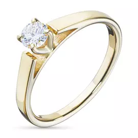 Кольцо из желтого золота с бриллиантом э0301кц10210204