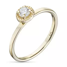 Кольцо из желтого золота с бриллиантом э0301кц10210207