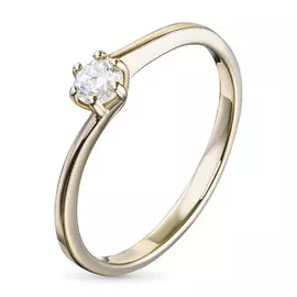 Кольцо из желтого золота с бриллиантом э0301кц11200201