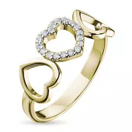 Кольцо из желтого золота с бриллиантом э0301кц12142300