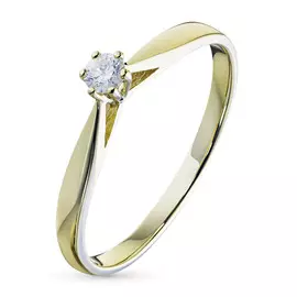 Кольцо из желтого золота с бриллиантом э0301кц12154300