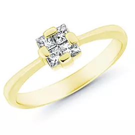 Кольцо из желтого золота с бриллиантом э03к031381