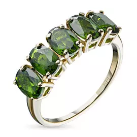 Кольцо из желтого золота с хромдиопсидами э0305кц10191120