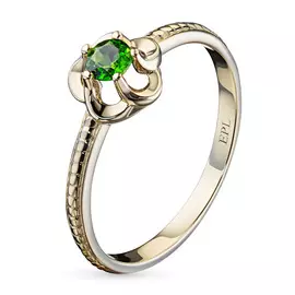 Кольцо из желтого золота с хромдиопсидом э0301кц04200740