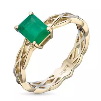 Кольцо из желтого золота с изумрудом э0303кц04220415