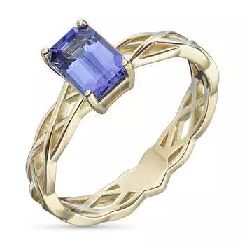 Кольцо из желтого золота с танзанитом э0308кц04220415