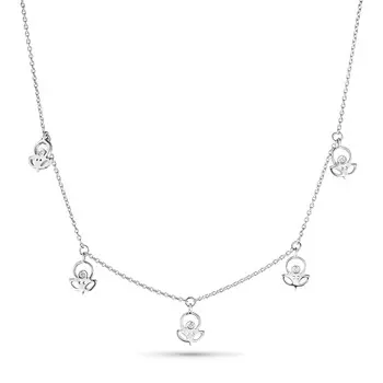 Колье из белого золота с бриллиантами э0901кл02210502