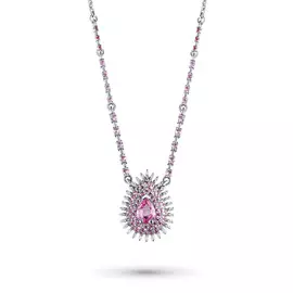 Колье из белого золота с бриллиантом и сапфирами э0937кл12200371