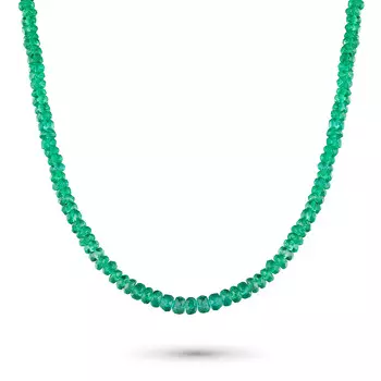 Колье из белого золота с изумрудом э0903кл04204090