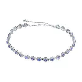 Колье из белого золота с танзанитом и бриллиантом э0942кл04210417