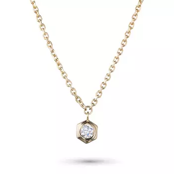 Колье из желтого золота с бриллиантом э0301кл06210202